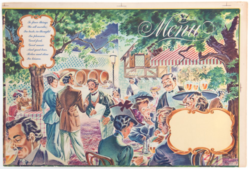 Vintage menu cover